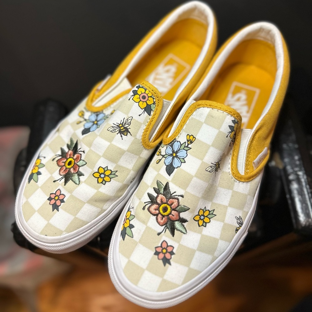 Vans Classic Slip-on Cottage Checkerboard 💛🐝🌻